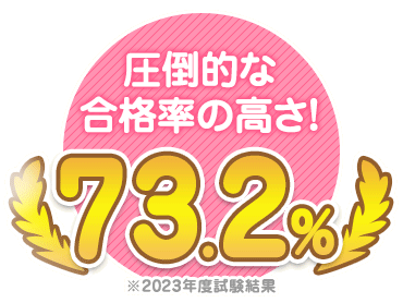 圧倒的な合格率の高さ！73.2%！