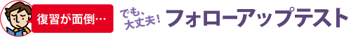 復習が面倒…でも、大丈夫！フォローアップテスト