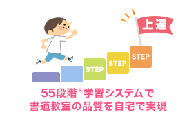 55段階®学習システムで書道教室の品質を自宅で実現